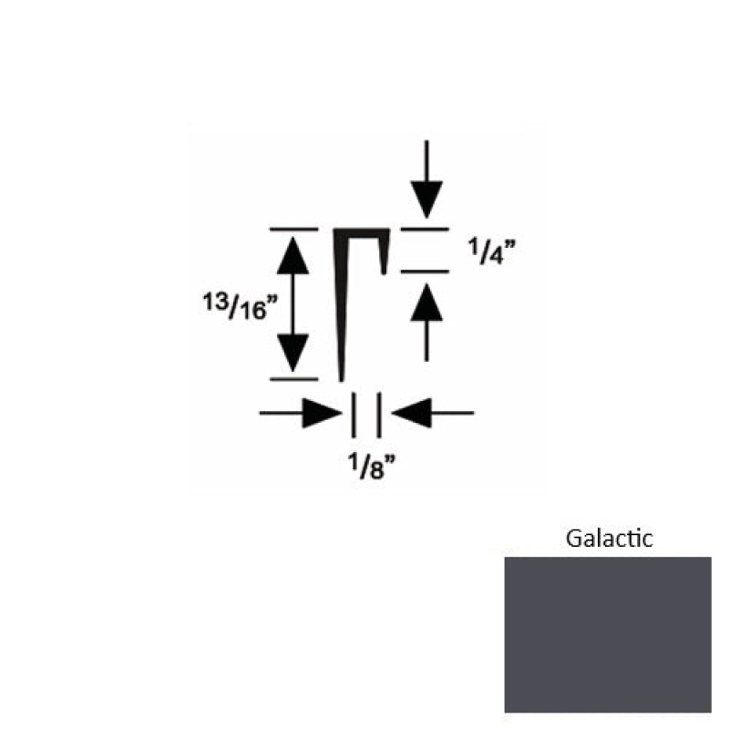 Solid 46 Galactic Rubber Cove Cap Square - 1/8" X 9 Ft (108")