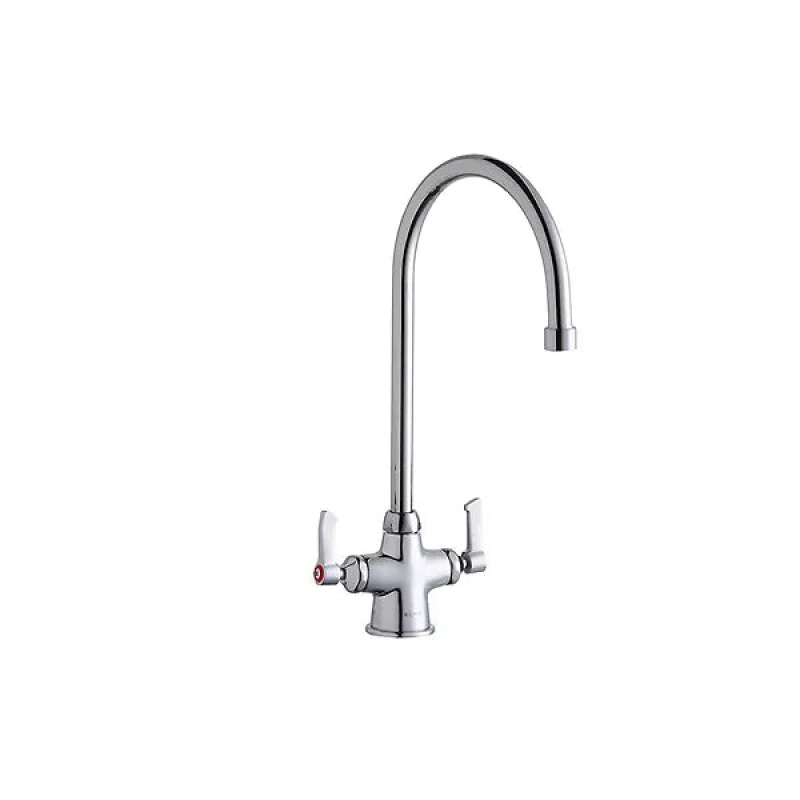 Lk500gn08l2 Chrome Deck Mount Kitchen Faucet - Double Handle / One Hole - Chrome