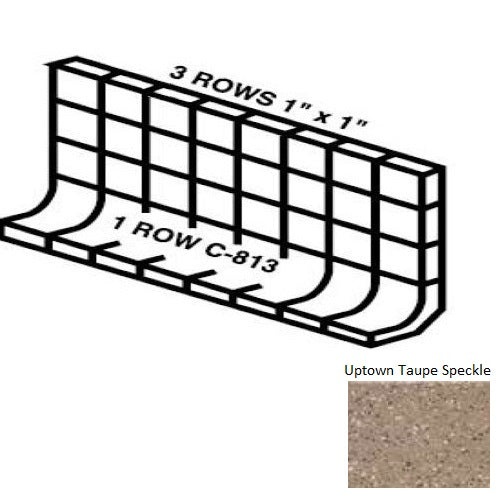 Keystones Unglazed Mosaic Uptown Taupe Speckle Porcelain Wall Trim - 4" X 12" Built Up Base (Mb4c) - Matte