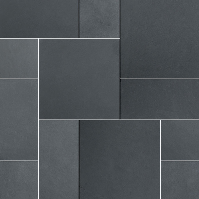 Montauk Blue Slate Ashler Pattern - Natural Cleft Face, Gauged Back - Various Sizes