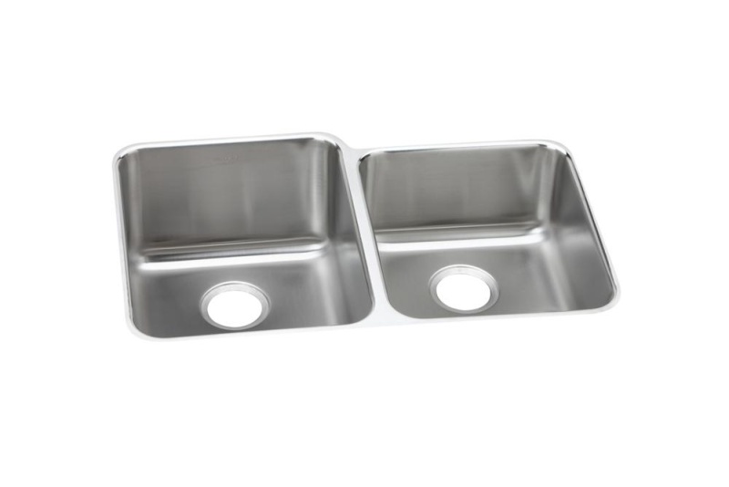 Eluhad312050r Lustertone Classic Stainless Steel Undermount Double Bowl Kitchen Sink - 31 1/4" X 20 1/2" X 4 7/8" - Stainless Steel