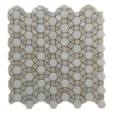 Thassos With White Shell Marble & Shell Mosaic - Bloom - Polished