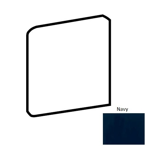 Color Wheel Classic Navy Ceramic Wall Trim - 6" X 6" Bullnose Corner - Semi Gloss