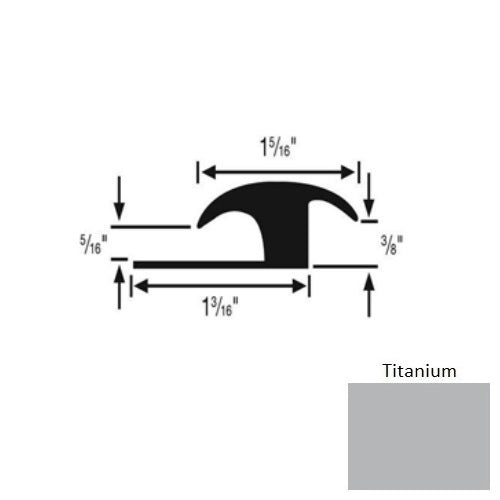 Flextones Titanium Vinyl 160 Ceramic / Wood Carpet Transition - 3/8" X 12 Ft - Thermoplastic
