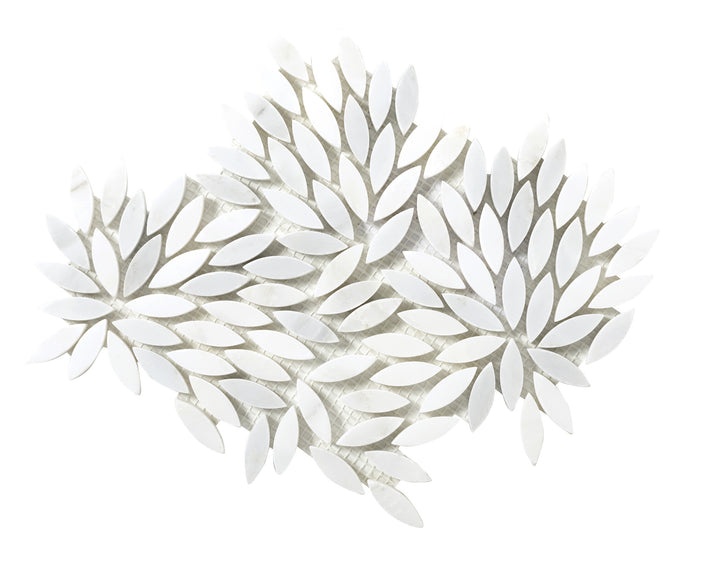 Winter Frost Marble Mosaic - Leaf - Polished