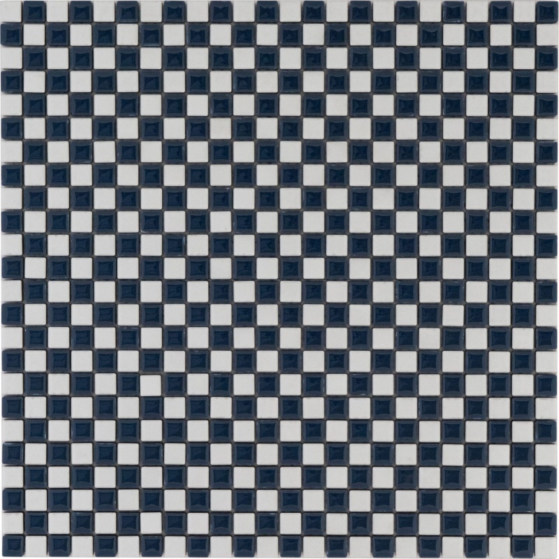Dama Dark Blue Porcelain Mosaic - 1/2" X 1/2" - Matte