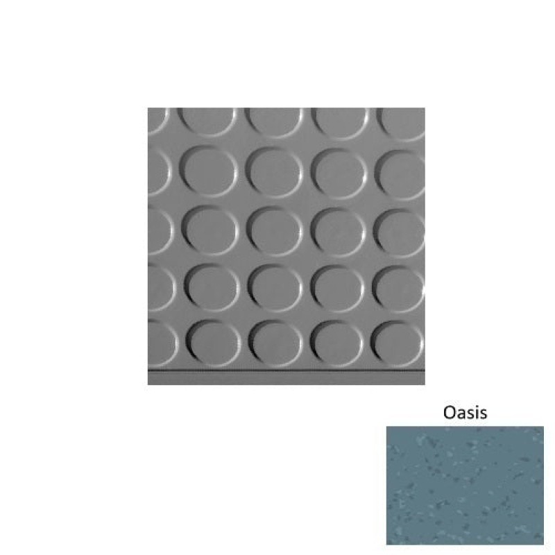 Symmetry 97 Oasis Vantage Raised Circular Rubber (Sq) With Galley Red Abrasive Strip Stair Tread With Dupont Kevlar - Textured
