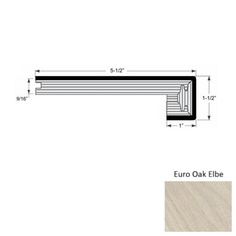 Europa Euro Oak Elbe Hardwood Moulding / Trim - 5 1/2" X 86" Engineered Square Stair Nose - Urethane