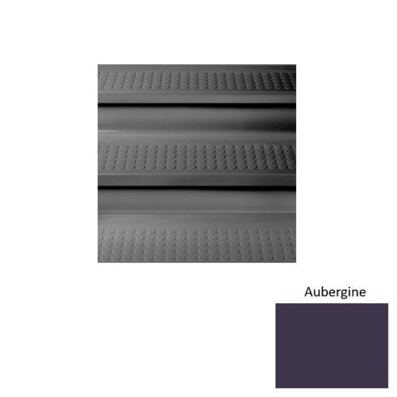 Solid 98 Aubergine Vantage Raised Circular Rubber (Sq) With Safety Yellow Abrasive Strip Stair Tread - Textured