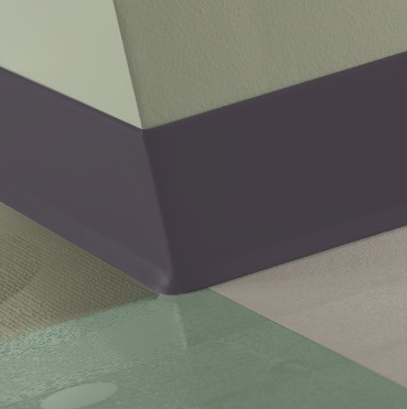 Johnsonite Poetry Plum Rubber Traditional Duracove Thermoplastic Wall Base - 4" X 48" X 1/8" Toe - Traditional Duracove Thermoplastic Wall Base