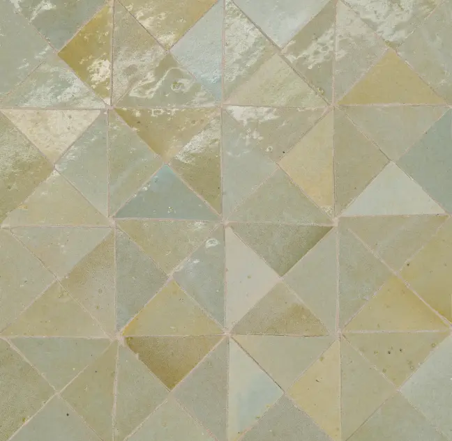 Zagora Vert Gris Ceramic Mosaic - Triangle - Glossy