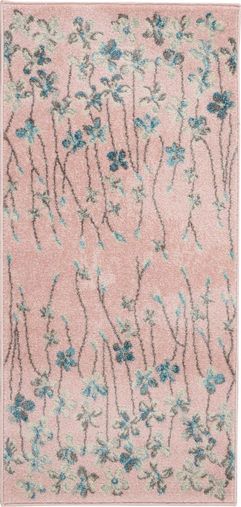 Tranquil Tra04 Pink Polypropylene Contemporary Area Rug