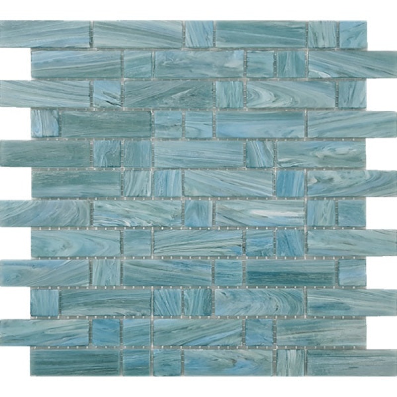 Aquatica Dash Java Mixed Glass Mosaic Tile