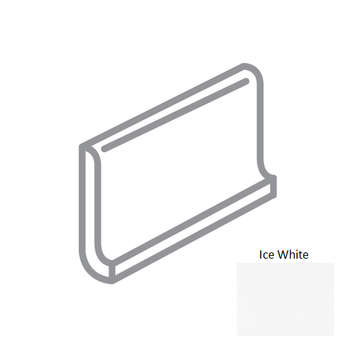 Traditions Ice White Ceramic Wall Trim - 6" x 6" Top Cove Right Corner