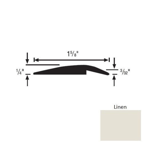 Flextones Linen Vinyl 156 Underslung Reducer - 1 5/8" X 35 Ft Coils - Thermoplastic