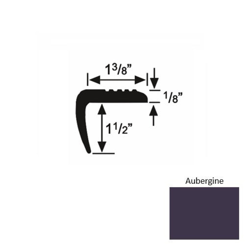 Roppe Solid 05 Aubergine Rubber Domestic Stair Nosing