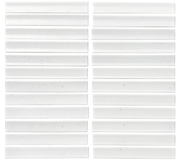 Midmod Salt Porcelain Mosaic - 1" X 6" Bars - Glossy