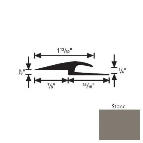 Flextones Stone Vinyl 167 Tile And Carpet Joiner - 1/4" X 12 Ft - Thermoplastic
