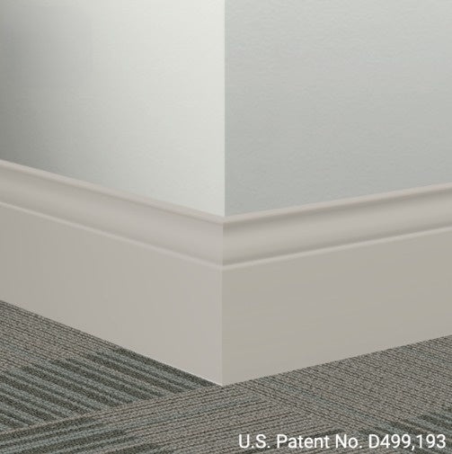Johnsonite Whispering Mist Rubber Millwork Contoured Wall Base - 5 1/4" X 96" X 3/8" Inflection - Millwork Contoured Wall Base
