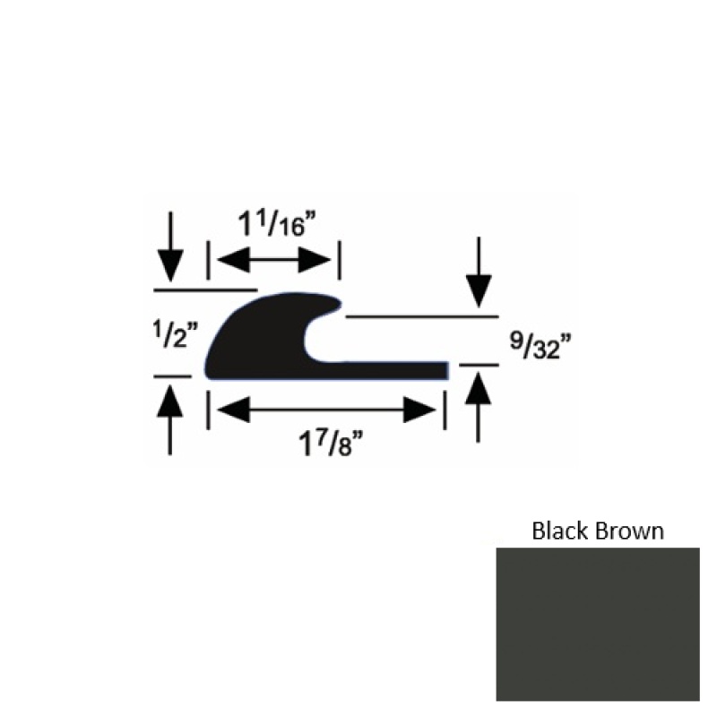 Solid 40 Black Brown Rubber Carpet Edge Guard