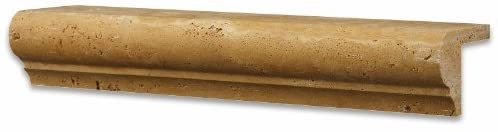 Golden Sienna Travertine Liner - 2" X 3" X 12" Corner Ogee Trim - Unfilled & Honed
