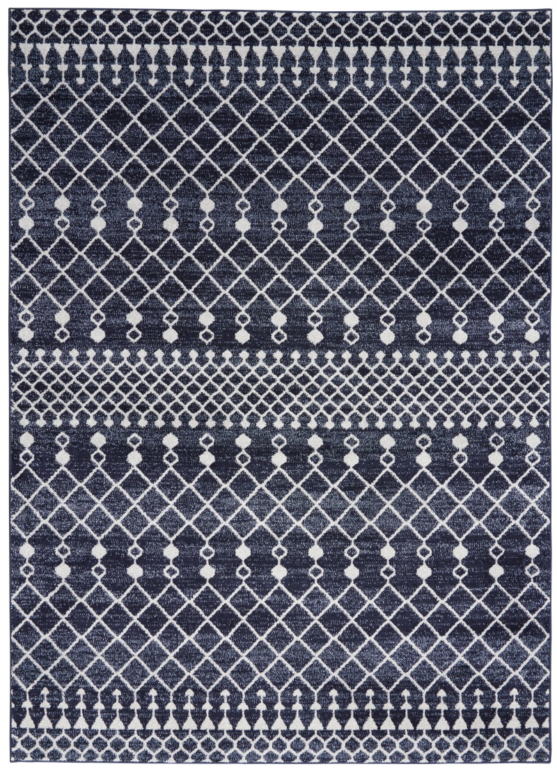 Palermo Navy / Grey Bohemian Area Rug