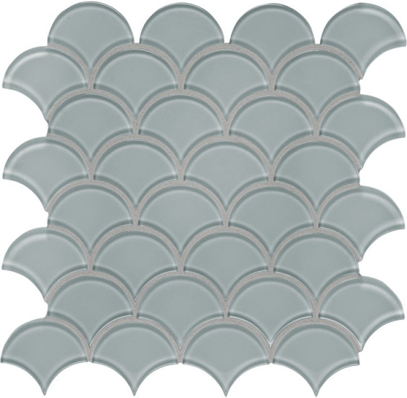 Aquatica Element Shadow Glass Mosaic - Scallop - Glossy