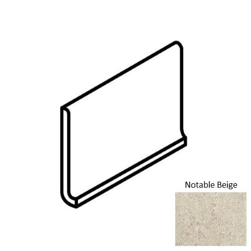 Dignitary Notable Beige Porcelain Floor & Wall Trim - 6" X 12" Cove Base - Matte
