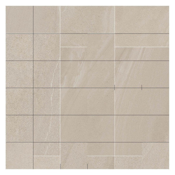 Limerock A Porcelain Mosaic - 2" X 2" - Natural