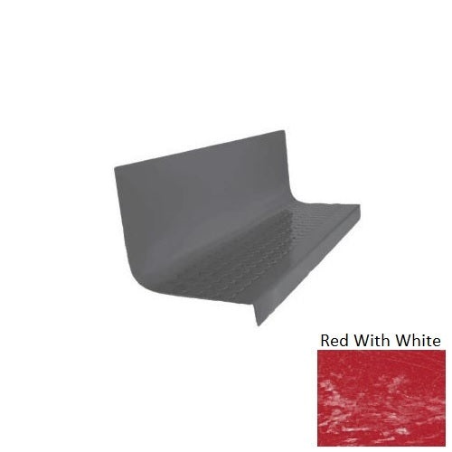 Evolving Styles Creative Elements Red With White Type 1701 Distinct Designs Rubber - 20 1/2" X 72" Stair Tread - Rgt Radial Ii Raised Disc Design