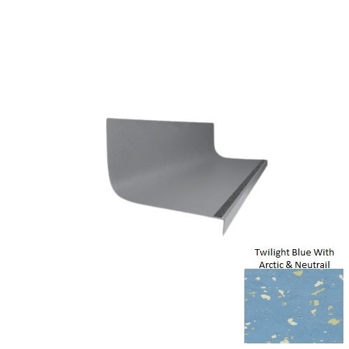 Spextones Twilight Blue With Arctic & Neutrail Type 1975 With Flush Ribbed / Smooth Insert Distinct Designs Rubber - 20 3/8" X 72" Stair Tread - Hammered
