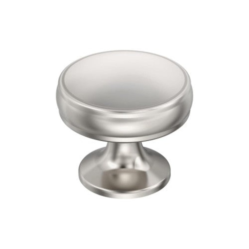 Renown Zinc Cabinet Knob - Polished Nickel - 1 1/4"