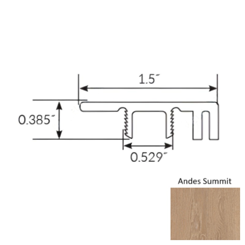 Americano Grande Andes Summit Luxury Vinyl Moulding / Trim - 94" End Cap - Ceramic Bead