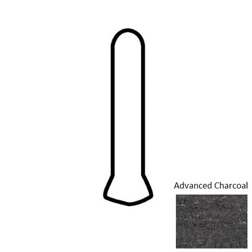 Ultra Modern Advanced Charcoal Porcelain Floor & Wall Trim - 1" X 6" Cove Base Outcorner - Unpolished