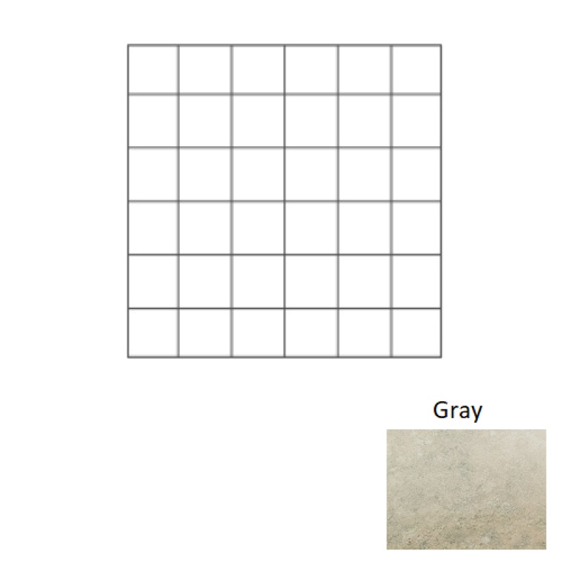 Legend Gray Porcelain Mosaic - 2" X 2" - Matte