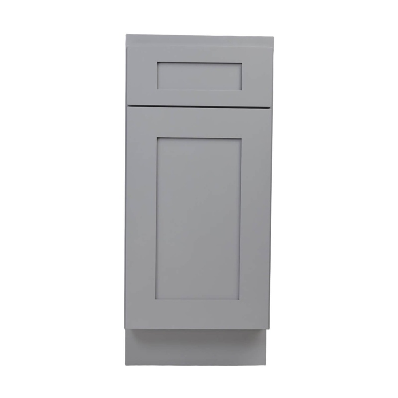 Gray Shaker Wood Kitchen Base Cabinet