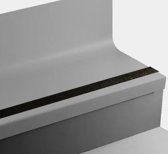 Grey Hammered Rubber Stair Tread with Riser