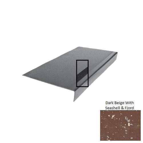 Spextones Dark Beige With Seashell & Fjord Type 975 With Ribbed / Smooth Insert Distinct Designs Rubber - 12 1/2" X 72" Stair Tread - Hammered