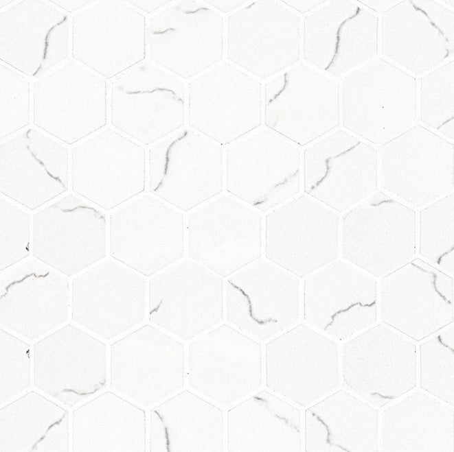 Miraggio Gray Porcelain Mosaic - 2" x 2" Hexagon - Matte