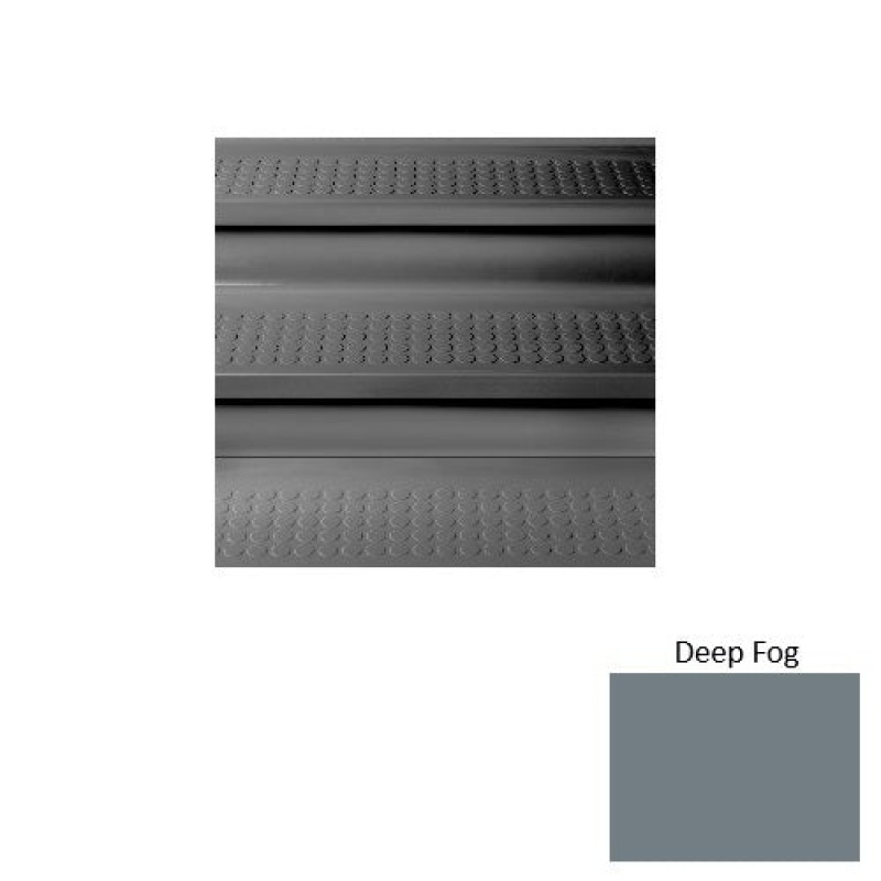 Solid 96 Deep Fog Vantage With Riser Rubber (Sq) Stair Tread With Dupont Kevlar - Textured