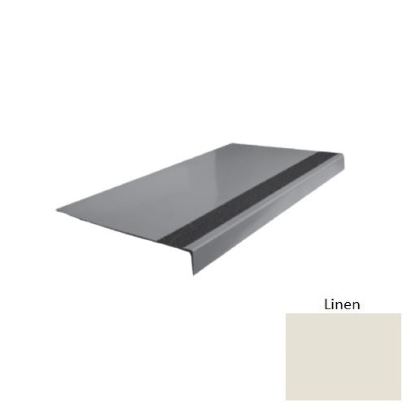 Flextones Linen Type 170 Rubber Stair Tread, 12 1/4" x 72", Smooth