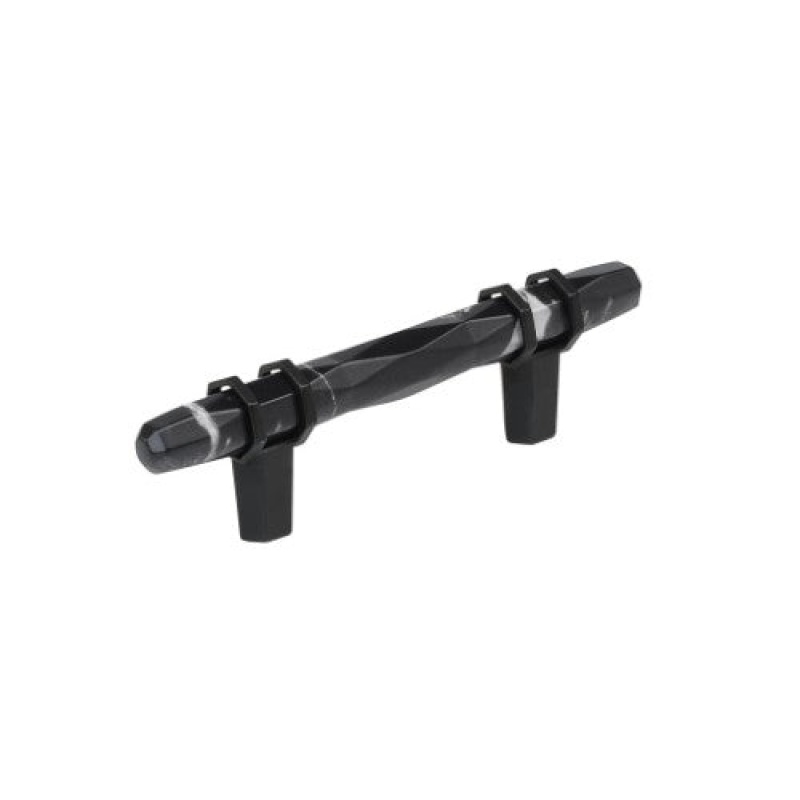 Carrione Zinc Bar Cabinet Pull - Marble Black / Black Bronze