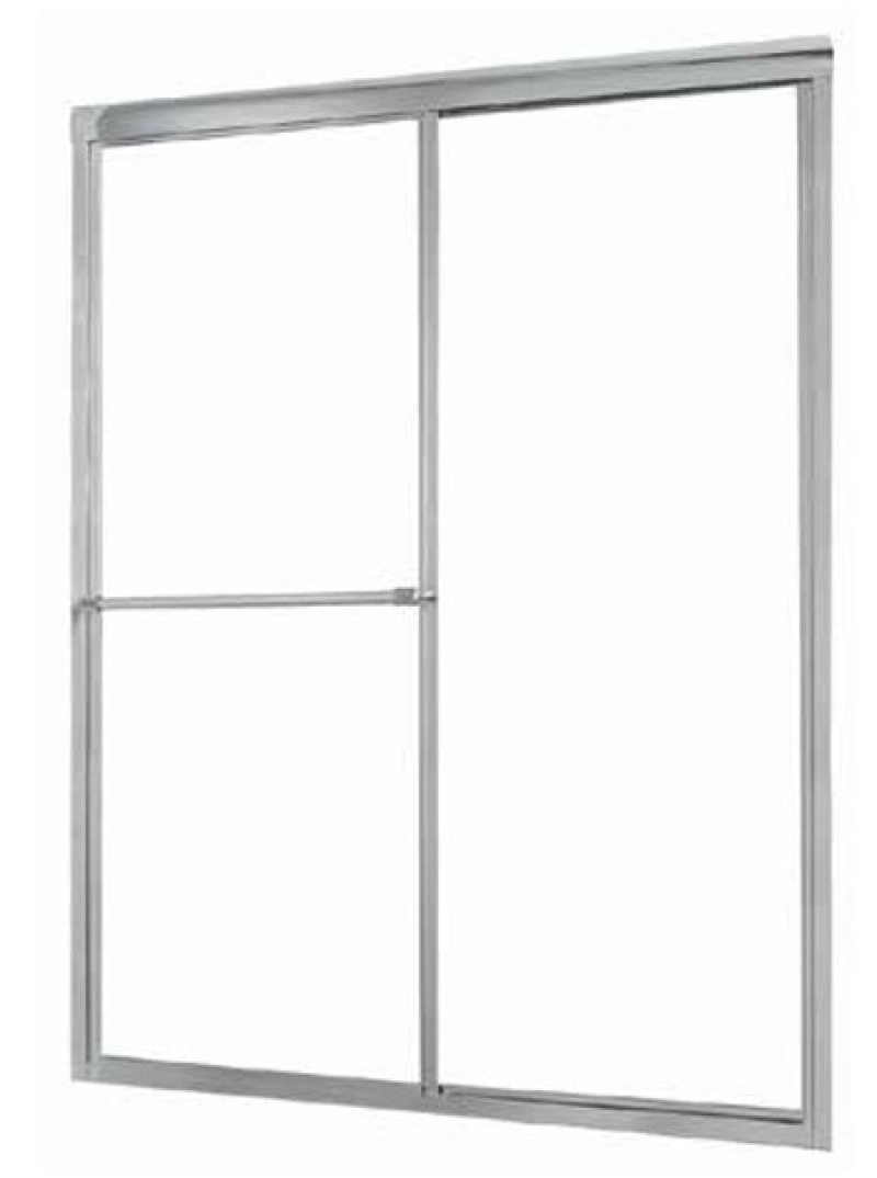 Tides Silver Sliding Framed Shower Door - 60" X 70" With Clear Glass - Silver