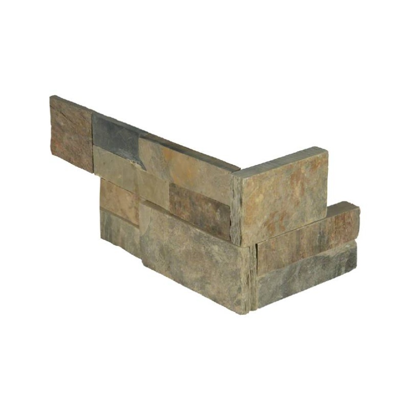 Rustic Gold Slate Ledgestone Corner Panel