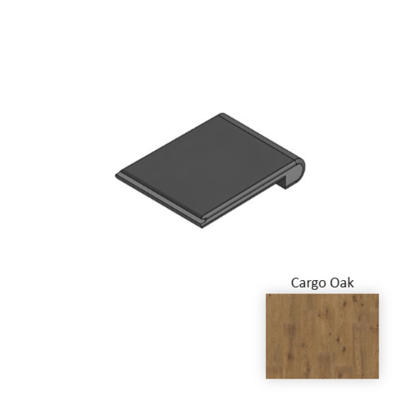 Naturetek Premier Propello Cargo Oak Laminate Wood Moulding / Trim - 84" Flush Stair Nose - Textured