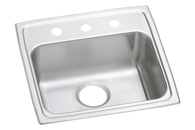 Lrad1918401 Lustertone Classic Stainless Steel Drop In Single Bowl Kitchen Sink - 19" X 18" X 4" With 1 Hole - Stainless Steel
