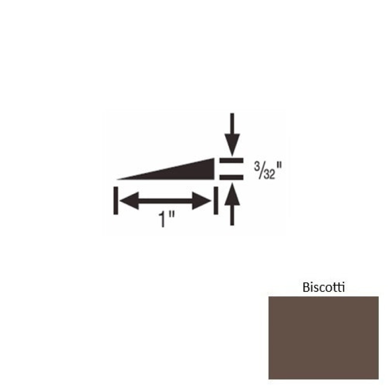 Solid 48 Biscotti Rubber Reducer Strip - 1" X 9 Ft (108") X 3/32"