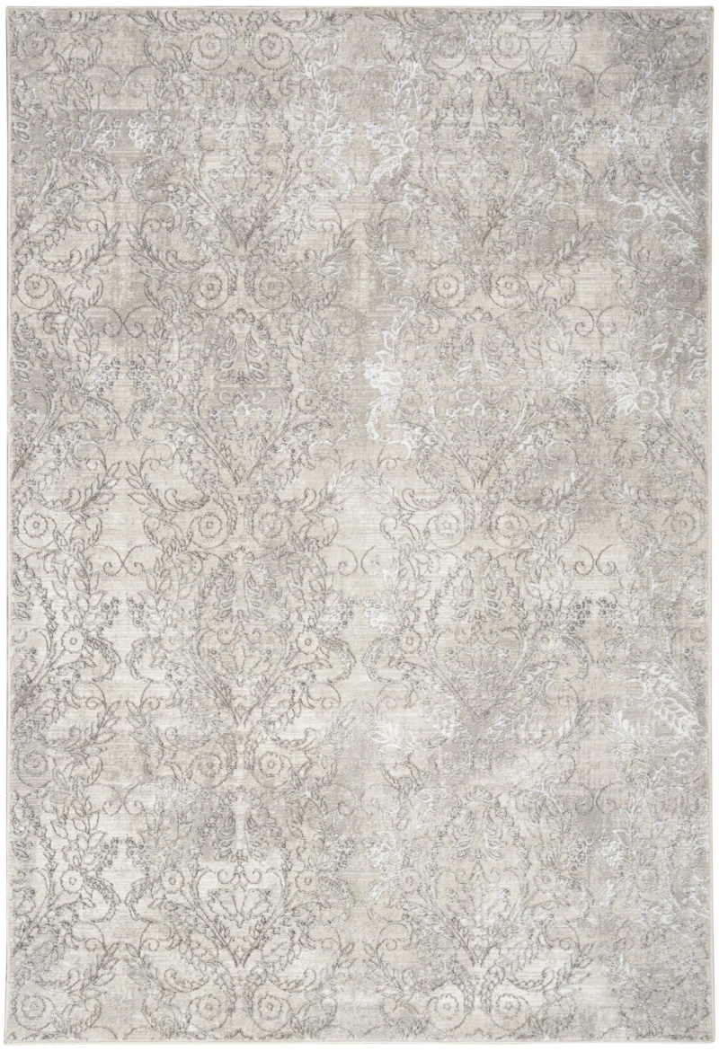 Iliana Light Grey Polyester Modern Area Rug