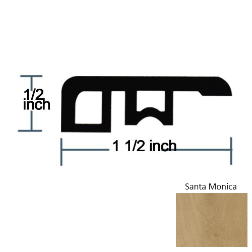 Beach Santa Monica Luxury Vinyl Moulding / Trim - 94.5" End Cap - Embossed