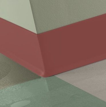 Johnsonite Sailor Red Rubber Traditional Duracove Thermoplastic Wall Base - 2.5" X 48" X 1/8" Toe - Traditional Duracove Thermoplastic Wall Base